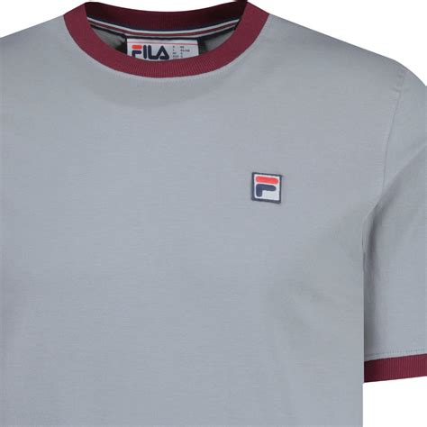 Fila Vintage Marconi Retro Ringer Tee Sharkskin Windsor Wine