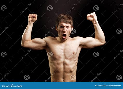 Scream Of Angry Muscular Brave Strong Man Stock Images Image 14220784