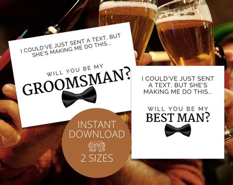 Will You Be My Best Man Printable Wedding Card Digital Etsy