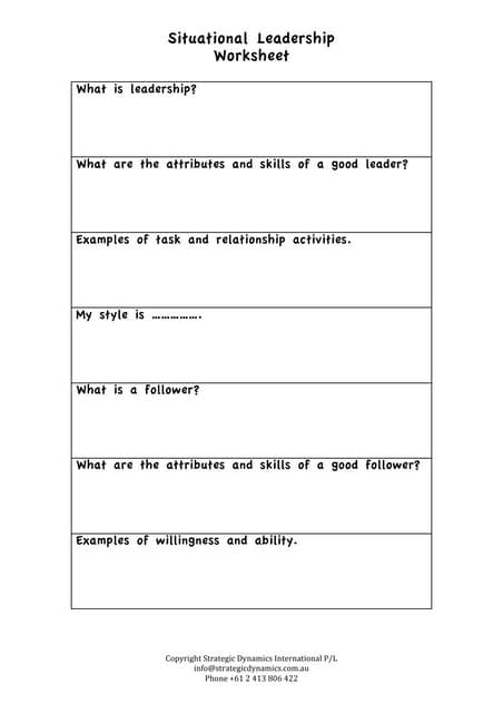 Actions Of A Good Leader Worksheet Worksheets Library