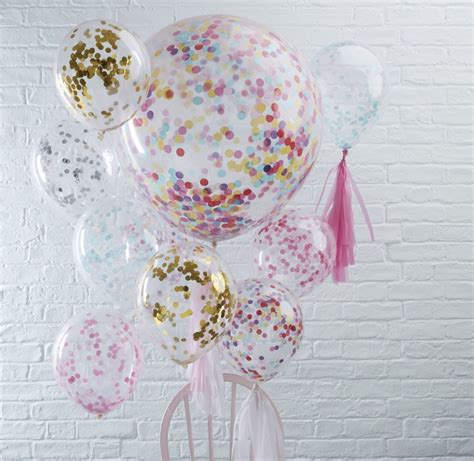 3 White Confetti Balloons Jumbo Wedding Balloons Baby Shower - Etsy