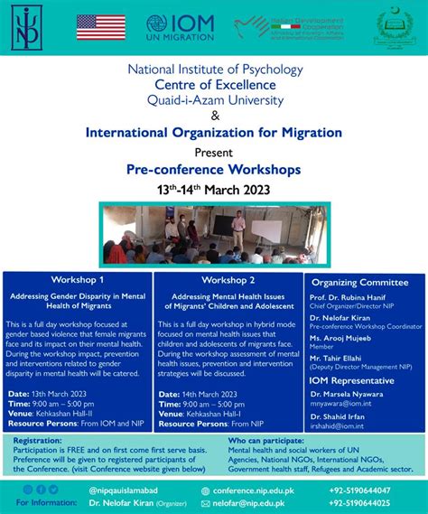 Pre Conference Workshops National Institute Of Psychology Quaid I