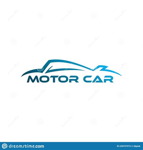 Motor Car Color Line Logo Design Stock Vector Illustration Of Design