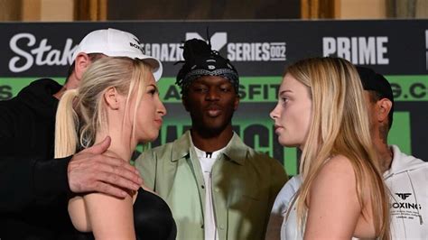 La Modelo De Onlyfans Astrid Wett Trata De Besar A Ksi Antes De Un Combate De Boxeo Y Es