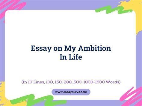 Essay On My Ambition In Life Words Essay Curve