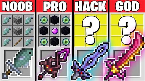 Minecraft Battle Epic Sword Crafting Challenge Noob Vs Pro Vs