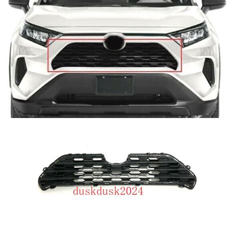 1x For 2019 2021 Toyota Rav4 ABS Chrome Front Bumper Grille Grid