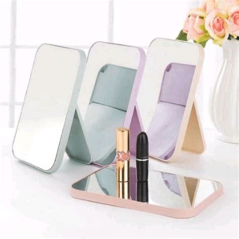 Jual Cermin Lipat Persegi Portable Standing Beauty Mirror Kaca