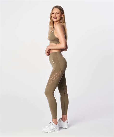 Damskie Khaki Legginsy Bezszwowe Phase Carpatree