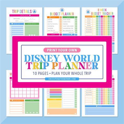 Printable Disney World Vacation Planner Worksheets Library