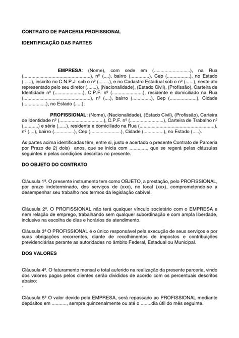 Contrato De Parceria Modelo