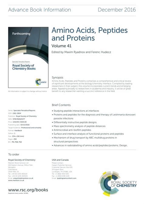 PDF Amino Acids Peptides And Proteins Globalassets 05 Journals