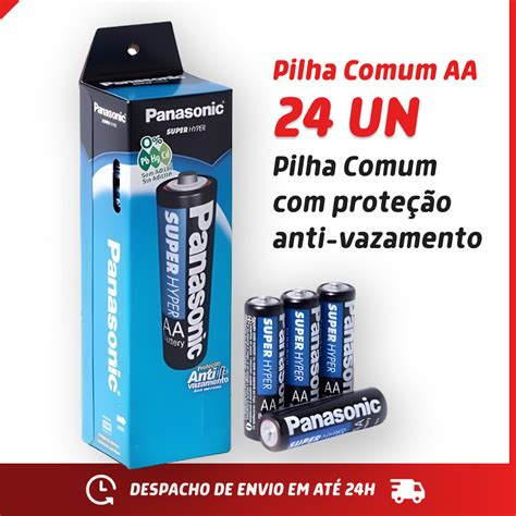 Pilha Pequena Comum Aa Panasonic Super Hyper Cil Ndrica V Original