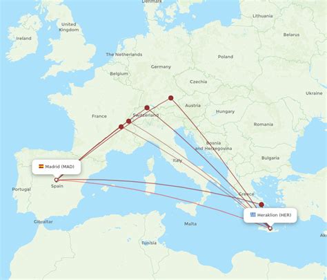 All Flight Routes From Heraklion To Madrid Her To Mad Flight Routes