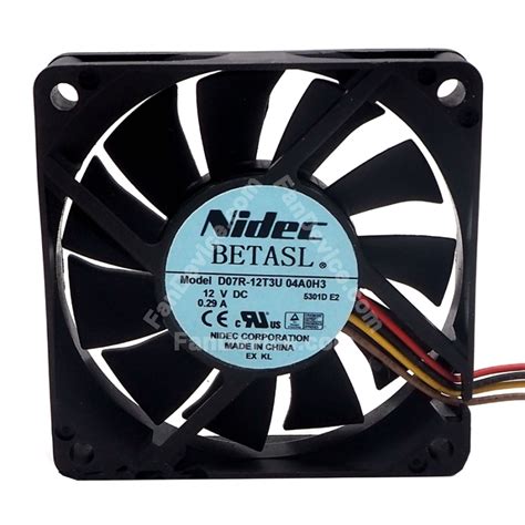 Nidec D07R 12T3U DC 12V 0 29A 2 Wires 3 Wires 4 Wires Axial Cooling