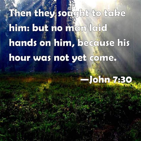 John 730 Then They Sought To Take Him But No Man Laid Hands On Him