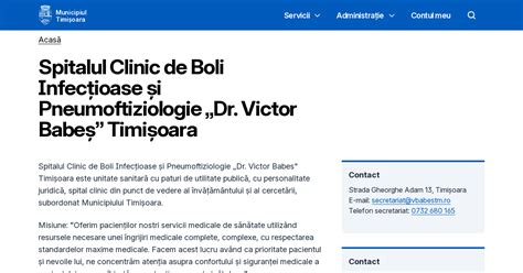 Spitalul Clinic De Boli Infec Ioase I Pneumoftiziologie Dr Victor Babe Timi Oara