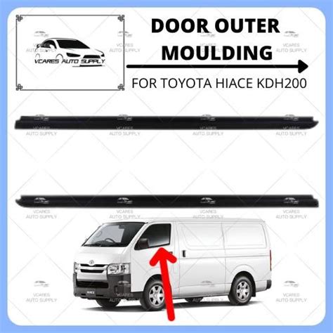 2 Pcs Toyota Hiace KDH200 2005 2018 Year Front Door Glass Moulding