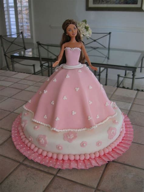 Pink Barbie Cake My First Fondant Cake Had A Lot Of Fun Barbie