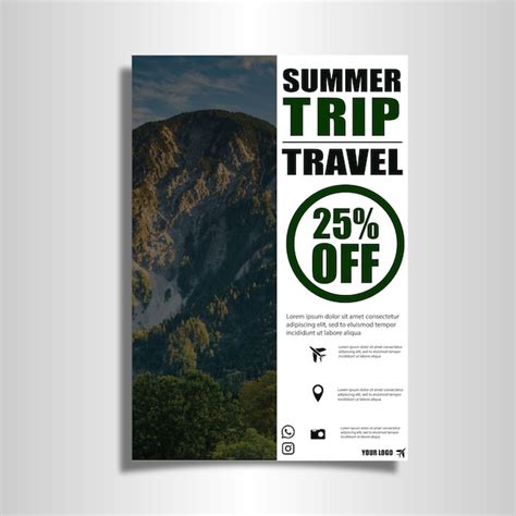 Premium Vector Travel Flyer Template In Vector Format Trendy Design