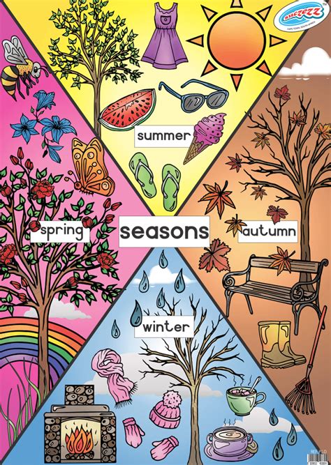 Seasons Laminated Poster 680mm X 480mm Educational Toys Online