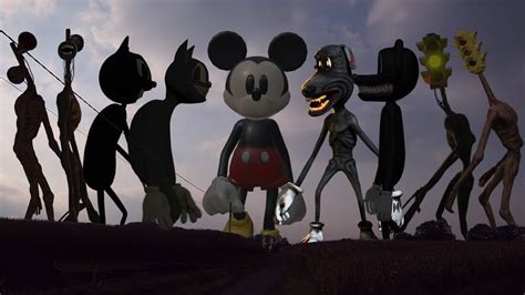 Team Siren Head Vs Team Traffic Light Head Vs Mickey Mouse Vs Team