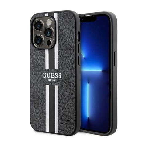 Guess G Printed Stripes Magsafe Etui Iphone Pro Max Czarny