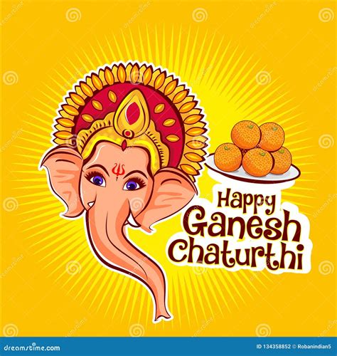 Happy Ganesh Chaturthi Lord Ganesha Vector Illustration Stock Photo