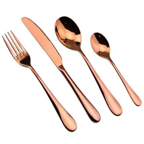 Faqueiro Pe As Rose Gold Cobre Garfo Faca Colher Talheres