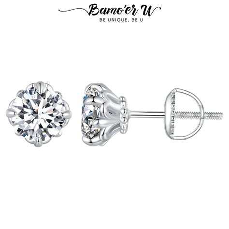 Bamoer U 0 5 1CT D VVS1 EX Moissanite S925