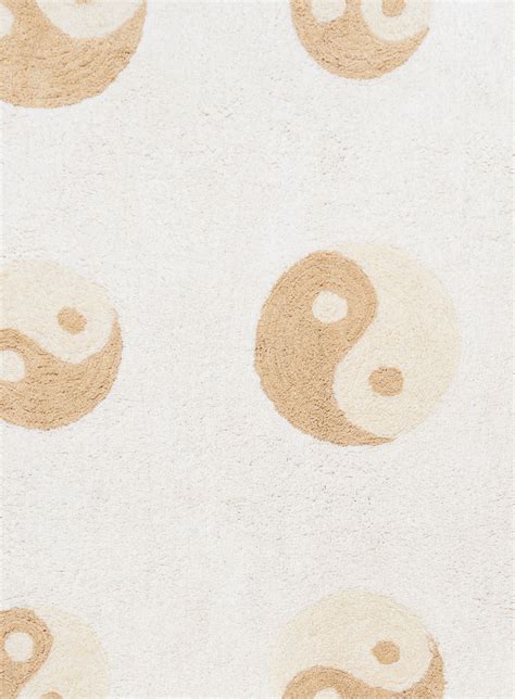 Miss Amara Marika Cream And Beige Yin Yang Cotton Washable Rug Play