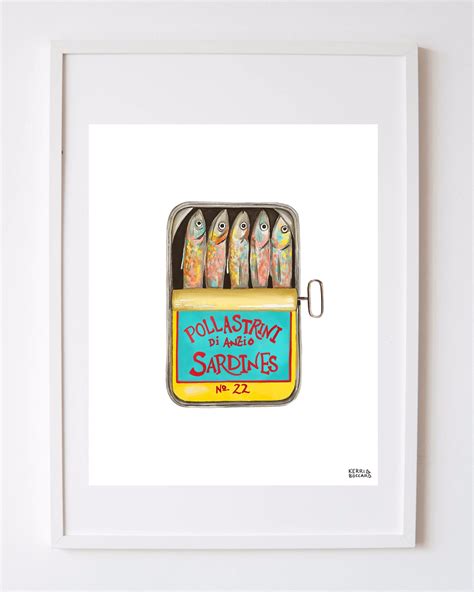 Pop Art Print, Sardine Can Print, Fish Food Art, Warhol Inspired Art ...