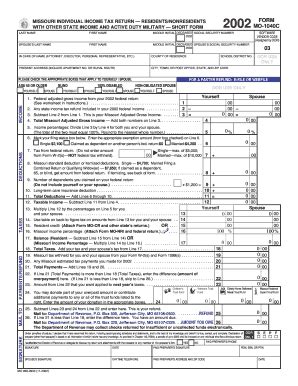 Fillable Online Dor Mo FORM MO 1040C M 03 Missouri Department Of