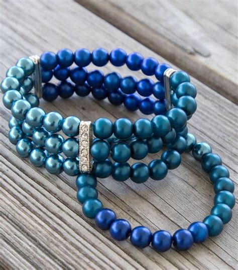 Denim Blue Stretch Bracelets At Blue Stretch Bracelet