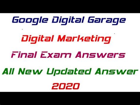 Google Digital Garage Digital Marketing Certification Final Exam