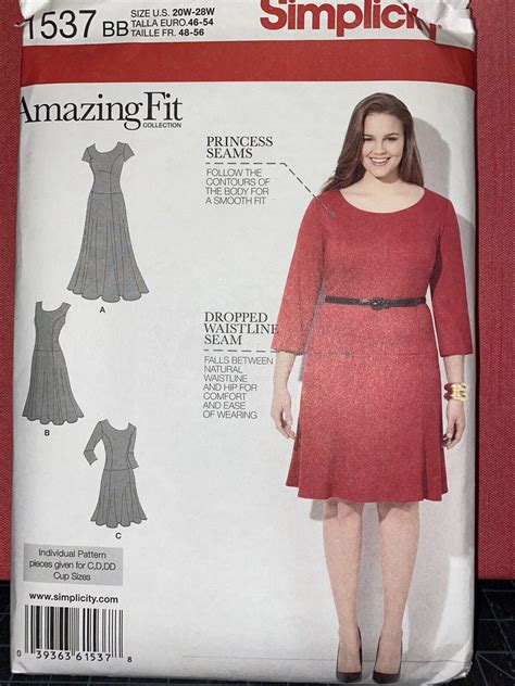 Simplicity Pattern 1537 Amazing Fit Plus Size Career Dress Pattern