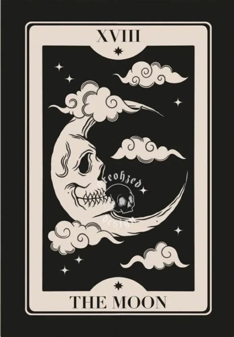 The Moon Tarot Card Art Print Etsy