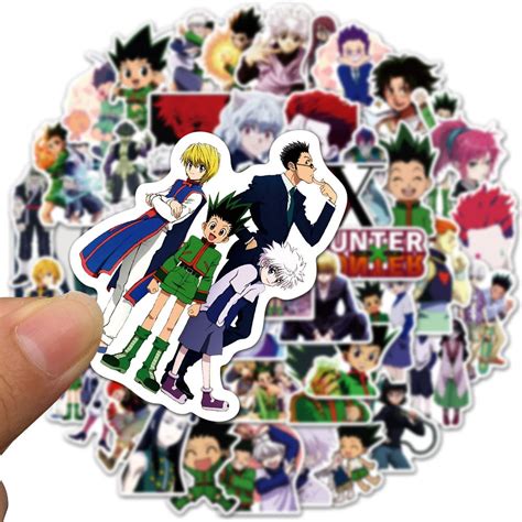 50 Pcs Waterproof Hunter X Hunter Anime Stickers Skateboard Diy Guitar Motorcycle Laptop