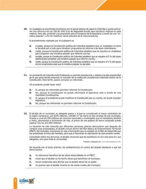 Cuadernillo De Preguntas Saber 11 Sociales Y Ciudadanas PDF