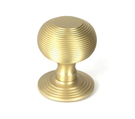 From The Anvil Satin Brass Beehive Centre Door Knob Centre Door Knobs