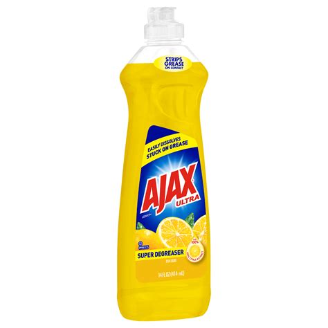 Ajax Ultra Triple Action Liquid Dish Soap Lemon 14 Fluid Ounce