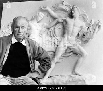 Arno Breker German Sculptor Working On A Bust Of Gerhart Hauptmann