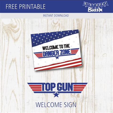 Free Printable Top Gun Welcome Sign Birthday Buzzin