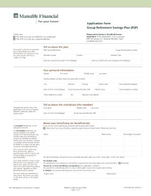 Fillable Gp0764e Rsp Manulife Form Fill Online Printable Fillable