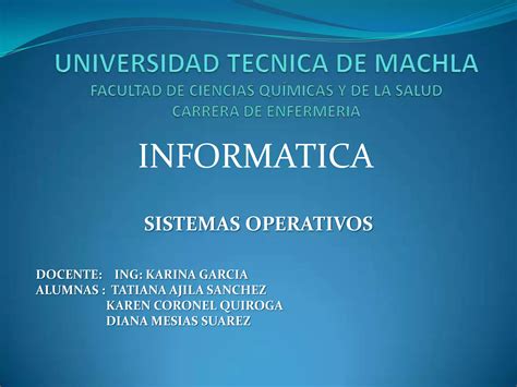 Informatik Sistemas Operativossss Ppt Descarga Gratuita