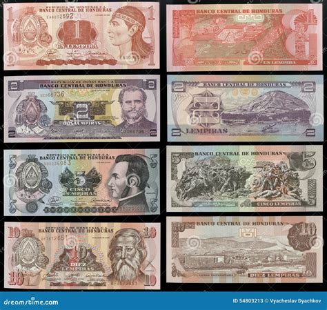 Scanarray Four Banknotes Of And Lempira Royalty Free Stock