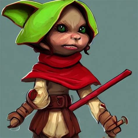 Cute Goblin Cleric Girl With Large Expressive Eyes And Stable