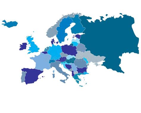 Vector El Mapa Detallado De Europa Con Las Fronteras Y Los Nombres De