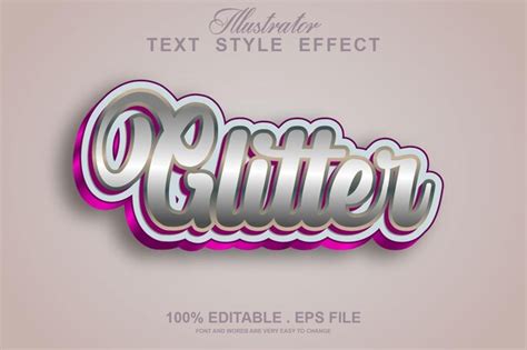 Como Se Escreve Glitter - Efeito de texto glitter editável | Vetor Premium