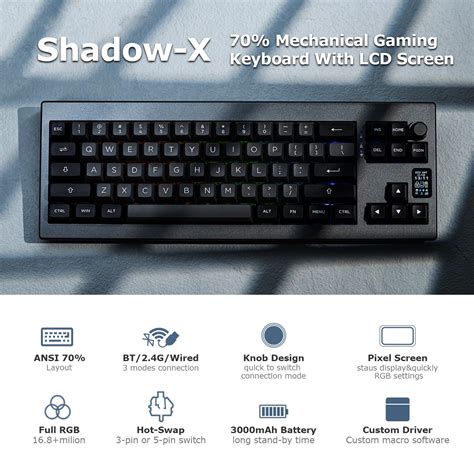 Epomaker Shadow X Gasket Teclado Mec Nico Hot Swap Ghz Bluetooth